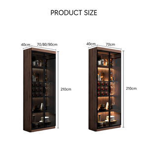 Silen Cocktail Drinks Cabinet, Drink Cabinet, Wine Cabinet, Wood & Glass-Weilai Concept