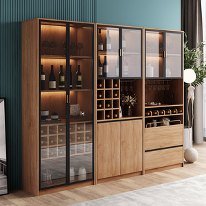 Miranda Tall Wine Cabinet, Drink Cabinet, Solid Wood-Weilai Concept